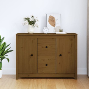 Komoda brąz 100x35x74cm lite drewno sosnowe