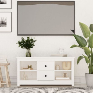 Szafka RTV biała 103x36.5x52cm drewno sosnowe