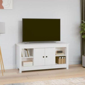 Szafka RTV biała 103x36.5x52cm drewno sosnowe