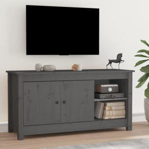 Szafka RTV szara 103x36.5x52cm drewno sosnowe