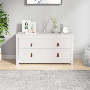Komoda biały 100x40x54cm lite drewno sosnowe