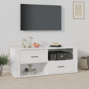 Szafka RTV połysk biała 100x35x40cm płyta wiórowa