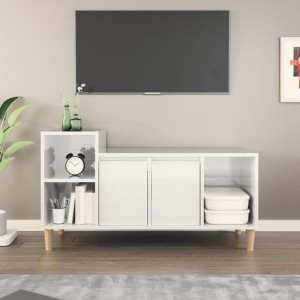Szafka RTV połysk biała 100x35x55cm płyta wiórowa