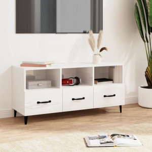 Szafka RTV połysk biała 102x35x50cm płyta wiórowa
