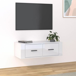 Szafka RTV wisząca biała połysk 80x36x25cm