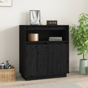 Szafka czarna 70x34x80cm drewno sosnowe