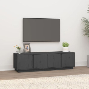 Szafka RTV szara 140x40x40cm drewno sosnowe