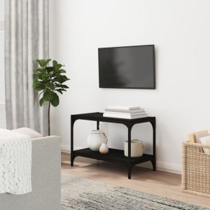 Szafka RTV czarna 60x33x41cm płyta wiórowa/stal