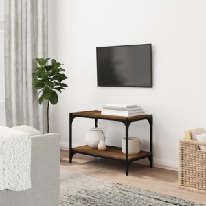 Szafka RTV brązowy dąb 60x33x41cm płyta wiórowa stal