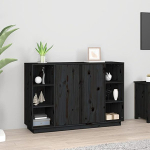 Szafka czarna 120x35x80cm drewno sosnowe