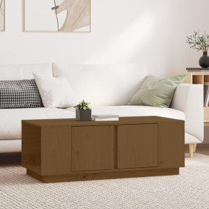 Stolik kawowy brąz 110x50x40cm drewno sosnowe