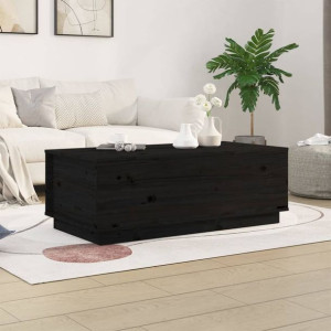 Stolik kawowy czarny 100x50x35cm drewno sosnowe