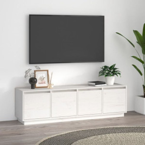 Szafka RTV biała 156x37x45cm drewno sosnowe