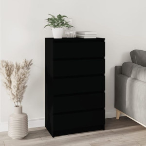 Komoda czarna 60x36x103cm płyta wiórowa
