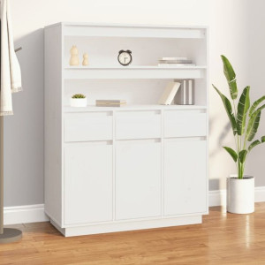 Szafka wysoka biała 89x40x116.5cm drewno sosnowe