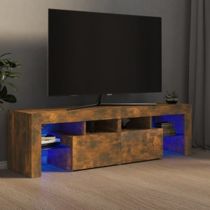 Szafka RTV z LED opalany dąb 140x36.5x40cm