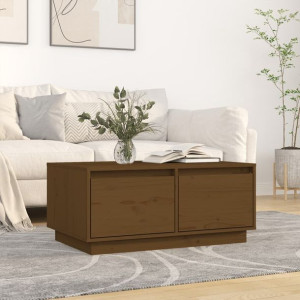 Stolik kawowy brąz 80x50x35cm drewno sosnowe