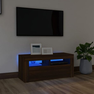 Szafka RTV z LED brązowy dąb 90x35x40cm