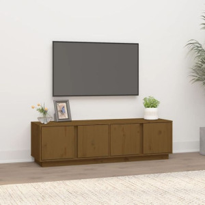 Szafka RTV miodowy brąz 140x40x40cm drewno sosnowe