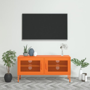 Szafka RTV pomarańczowa 105x35x50cm stalowa