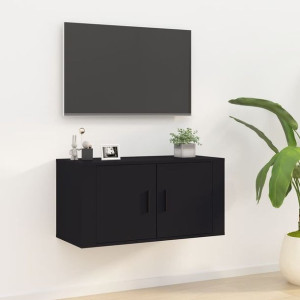 Szafka RTV wisząca czarna 80x34.5x40cm