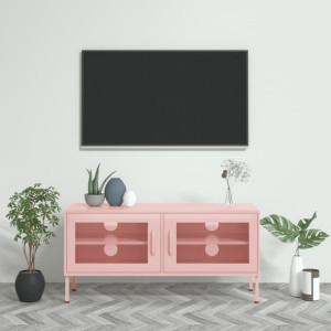 Szafka RTV różowa 105x35x50cm stalowa
