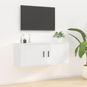 Szafka RTV wisząca połysk biała 100x34.5x40cm