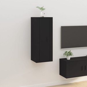 Szafka RTV wisząca czarna 40x34.5x100cm