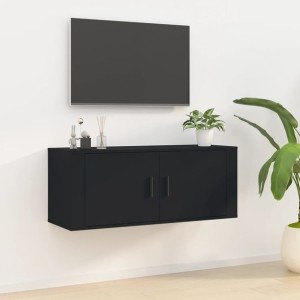 Szafka RTV wisząca czarna 100x34.5x40cm