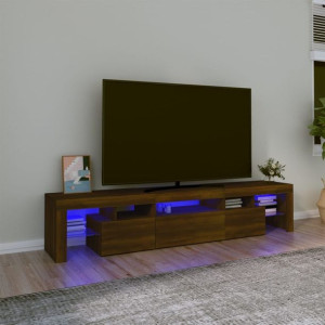 Szafka RTV z LED brązowy dąb 200x36.5x40cm
