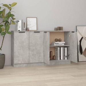 Komody 2 szt. szary beton 60x30x70cm