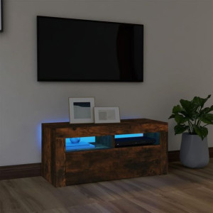Szafka RTV z LED dymiony dąb 90x35x40cm