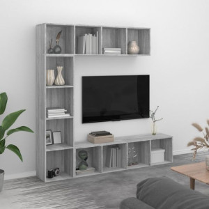 Regał na książki/półka TV szary dąb 180x30x180cm