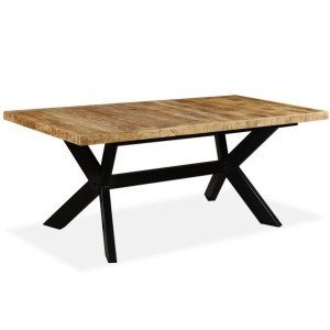 Stół jadalniany drewno mango stalowe nogi 180cm