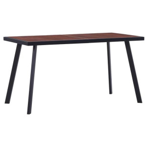 Stół ciemne drewno i czerń 140x70x75cm MDF