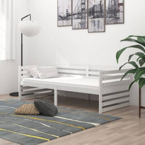 Łóżko dzienne + materac 90x200cm białe sosna