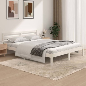 Łóżko do sypialni drewno sosnowe 150x200cm biała King Size