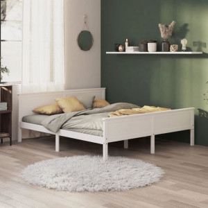 Łóżko do sypialni białe drewno sosnowe 200x200cm