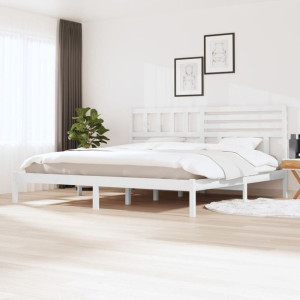Łóżka do sypialni białe drewno sosnowe 200x200cm