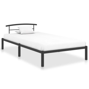 Łóżko do sypialni czarne metalowe 90x200cm