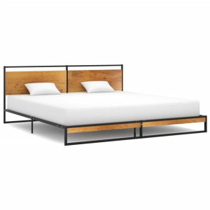 Łóżko do sypialni metalowe czarne 200x200cm