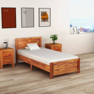Łóżko do sypialni lite drewno akacjowe 100x200cm