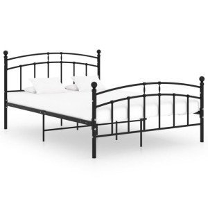 Łóżko do sypialni czarne metalowe 200x200cm