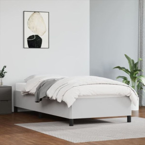 Łóżko do sypialni biała 90x200cm ekoskóra