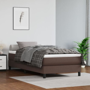 Materac kieszeniowy brązowy 100x200x20cm ekoskóra