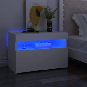 Szafka nocna z LED biała 60x35x40cm płyta
