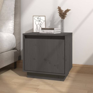 Szafka nocna szara 40x30x40cm lite drewno sosnowe
