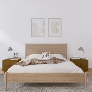 Szafki nocne 2 szt. brąz 40x34x35cm drewno sosnowe