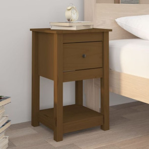 Szafka nocna brąz 40x35x61.5cm drewno sosnowe