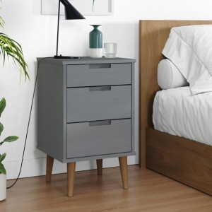Szafka nocna szary 40x35x65cm drewno sosnowe
